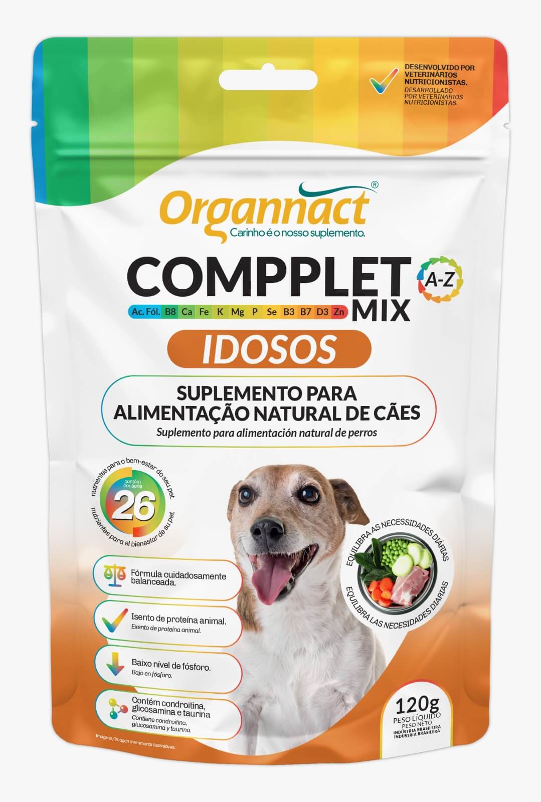 Suplemento Vitamínico Organnact Compplet Mix Idosos 120g