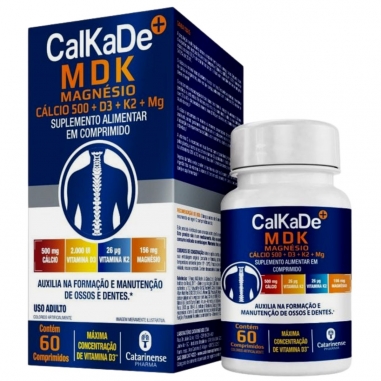 Calkade MDK 60 Comprimidos Magnésio Vitamina D e K - Catarinense