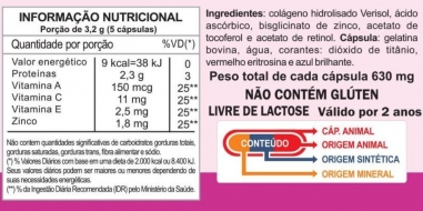 Colageno Hidrolisado Verisol Derm Care C/ Vitaminas 90 Cápsulas 630mg - Unilife