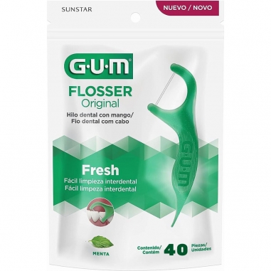 Flossers Original Fio Dental Com Cabo Sabor Menta 40 Unidades - Gum