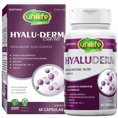 Kit 2 Ácido Hialurônico Hyaluderm + Vitaminas 60 Cápsulas 650mg - Unilife