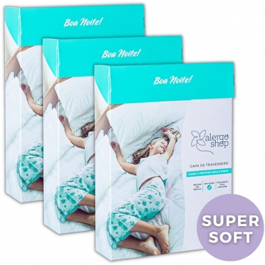Kit 3 Capa Antiácaro para Travesseiro Super Soft 100% Algodão - Alergoshop