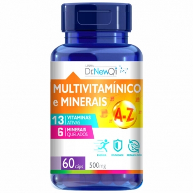 Kit 3 Multivitamínico e Minerais de A-Z 13 Vitaminas e 6 Minerais 60 Cápsulas 500mg - Upnutri Dr. New Qi