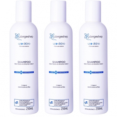 Kit 3 Shampoo Hipoalergênico Uso Diário 250ml - Alergoshop