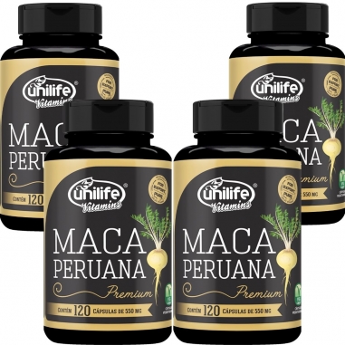 Kit 4 Maca Peruana Premium Pura 480 Cápsulas - Unilife