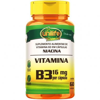 Kit 4 Vitamina B3 Niacina - Unilife 60 Cáps 500mg