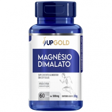 Kit 5 Magnésio Dimalato Puro Máxima Concentração 60 Cápsulas 500mg - Upgold