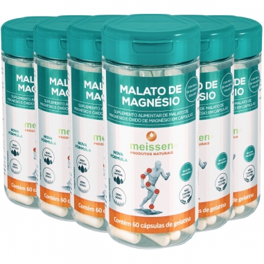 Kit 6 Malato De Magnésio Meissen - 360 Cápsulas Total