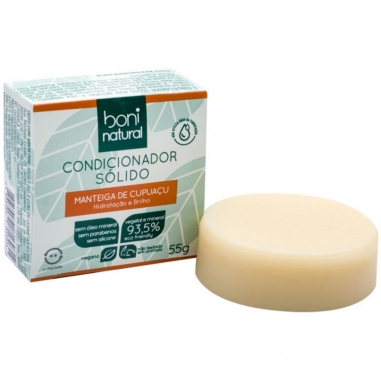Kit Shampoo e Condicionador Sólido Vegano Manteiga de Cupuaçu 55g - Boni Natural