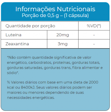 Luteína E Zeaxantina 30 Cápsulas 500mg - Dr. NewQi