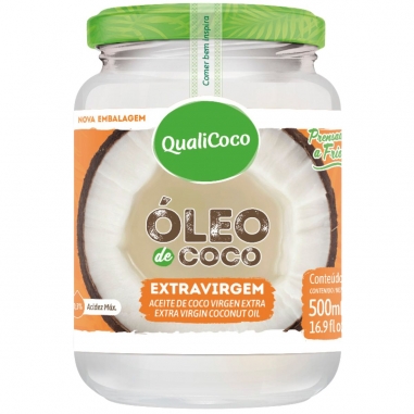 Óleo De Coco Extra Virgem Prensado A Frio Puro 100% Natural 500ml - Qualicoco