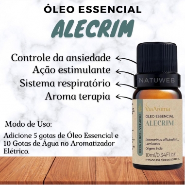 Óleo Essencial Alecrim 10ml - Via Aroma