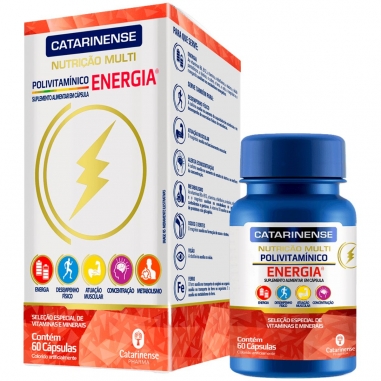 Polivitamínico Multi Energia C/ 13 Nutrientes + Cafeína 60 Cáps - Catarinense