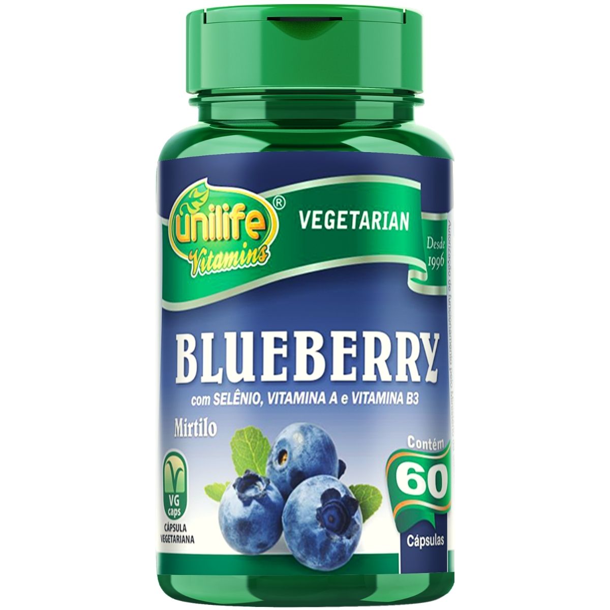 Blueberry Mirtilo Antioxidante Unilife - 550 Mg 60 Cápsulas
