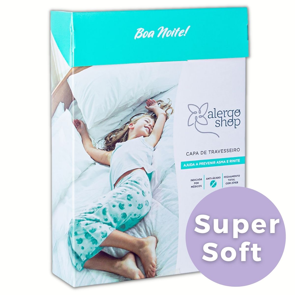 Capa Antiácaro para Travesseiro Super Soft 100% Algodão - Alergoshop