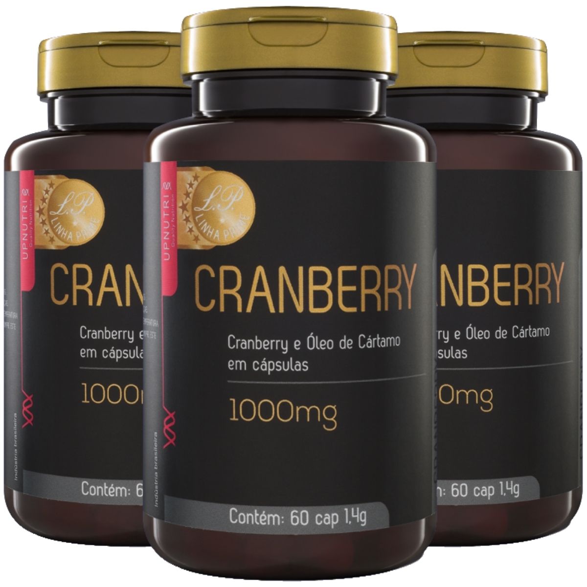 Kit 3 Cranberry e Óleo de Cártamo 1000mg 60 Cápsulas - Upnutri Prime