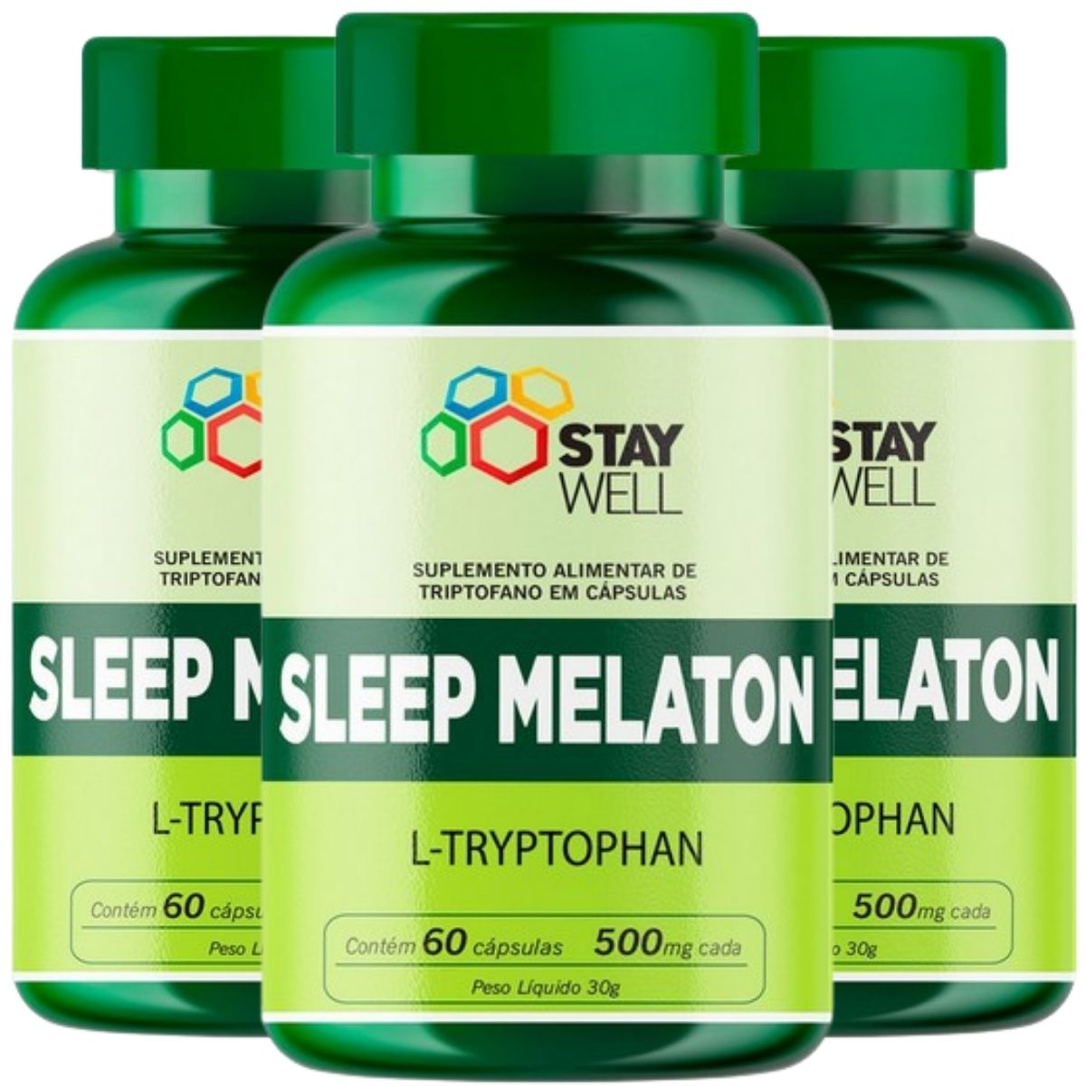 Kit 3 Sleep Melaton L-Triptofano 60 Cápsulas - Stay Well