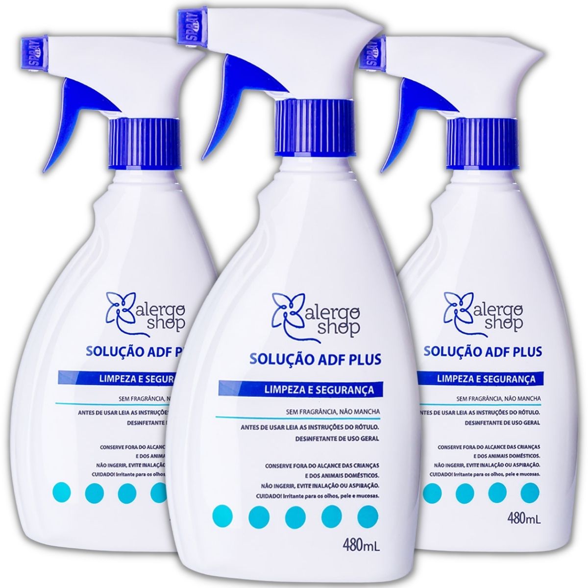 Kit 3 Acaricida Spray Anti Acaro e Fungo Repelente Solução Adf 480ml - Alergoshop