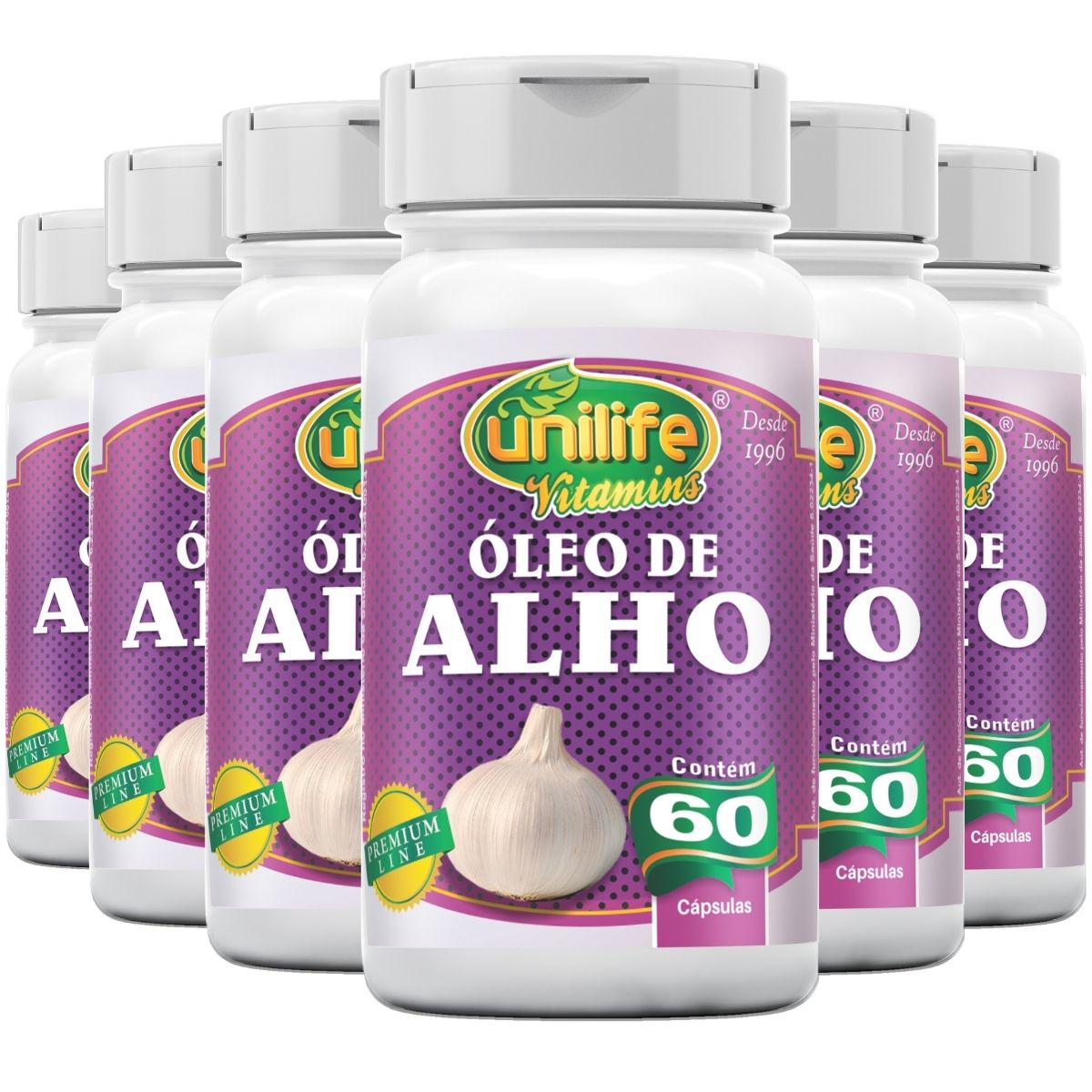Kit 6 Óleo de Alho 60 Cápsulas 350 mg - Unilife