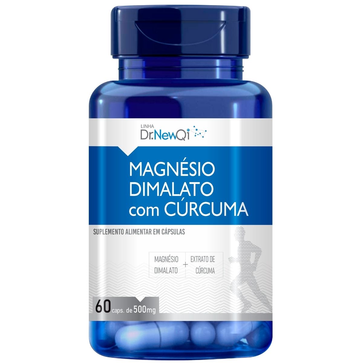 Magnésio Dimalato C/ Cúrcuma 60 Cápsulas 500mg Dr. New Qi - Upnutri