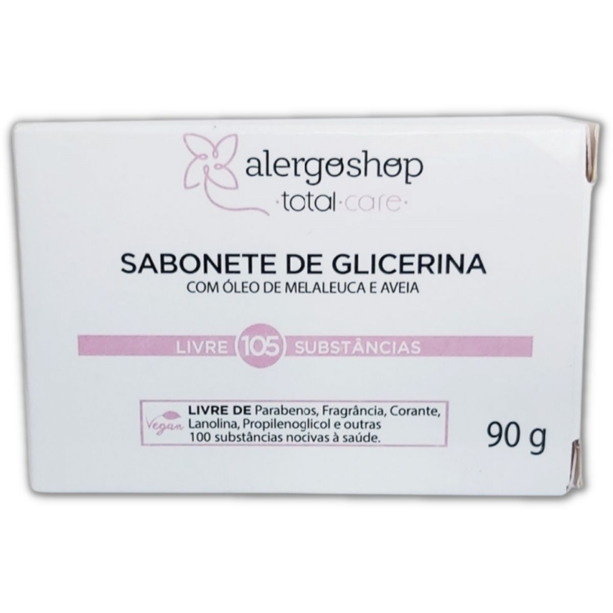 Sabonete de Glicerina com Óleo de Melaleuca e Aveia 90g Vegano - Alergoshop