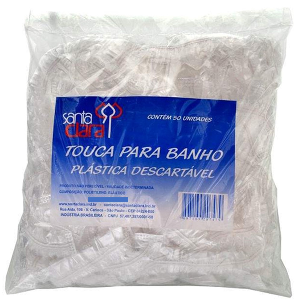 Pacote de Toucas Plásticas Descartáveis para banho - 50 Unidades