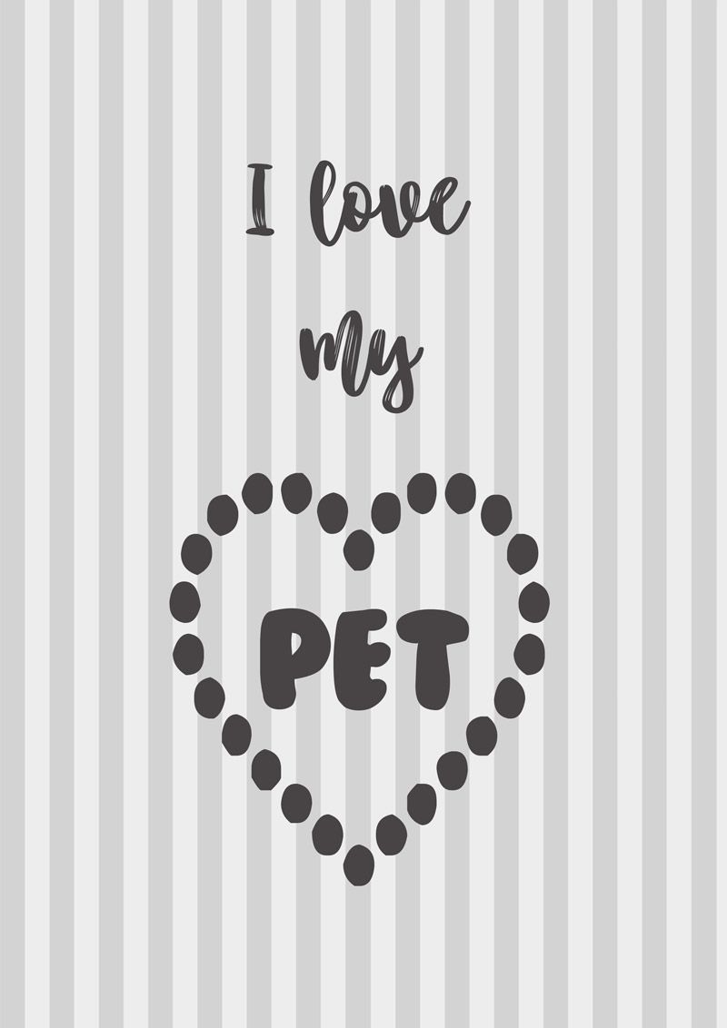 Kit Três Quadros I Love my PET (Cachorro)