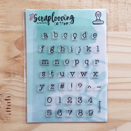 Cartela Alfabeto Pequeno Minúsculo e Números - Máquina de Escrever