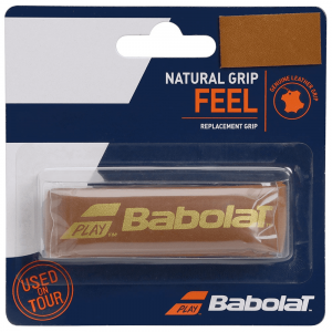 Cushion Babolat Couro Natural Grip Feel Marrom com 3 unidades