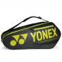 Raqueteira Yonex  X6 Team - Preta com Amarelo Dupla