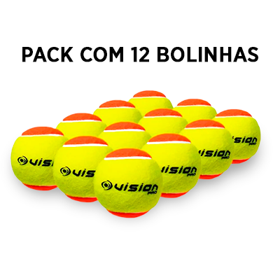 Bola de Beach Tennis Vision - Pack com 12 Bolas