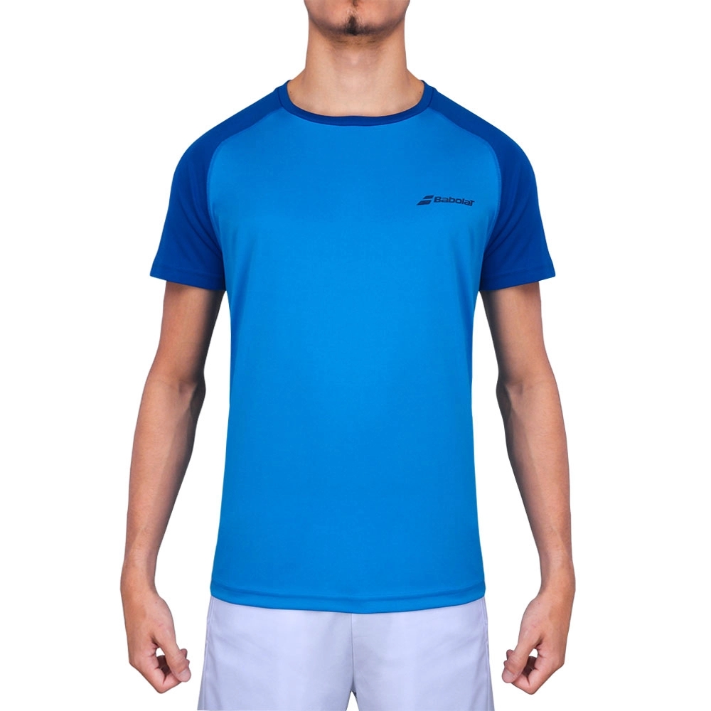 Camiseta Babolat Play Crew Neck Azul Masculino