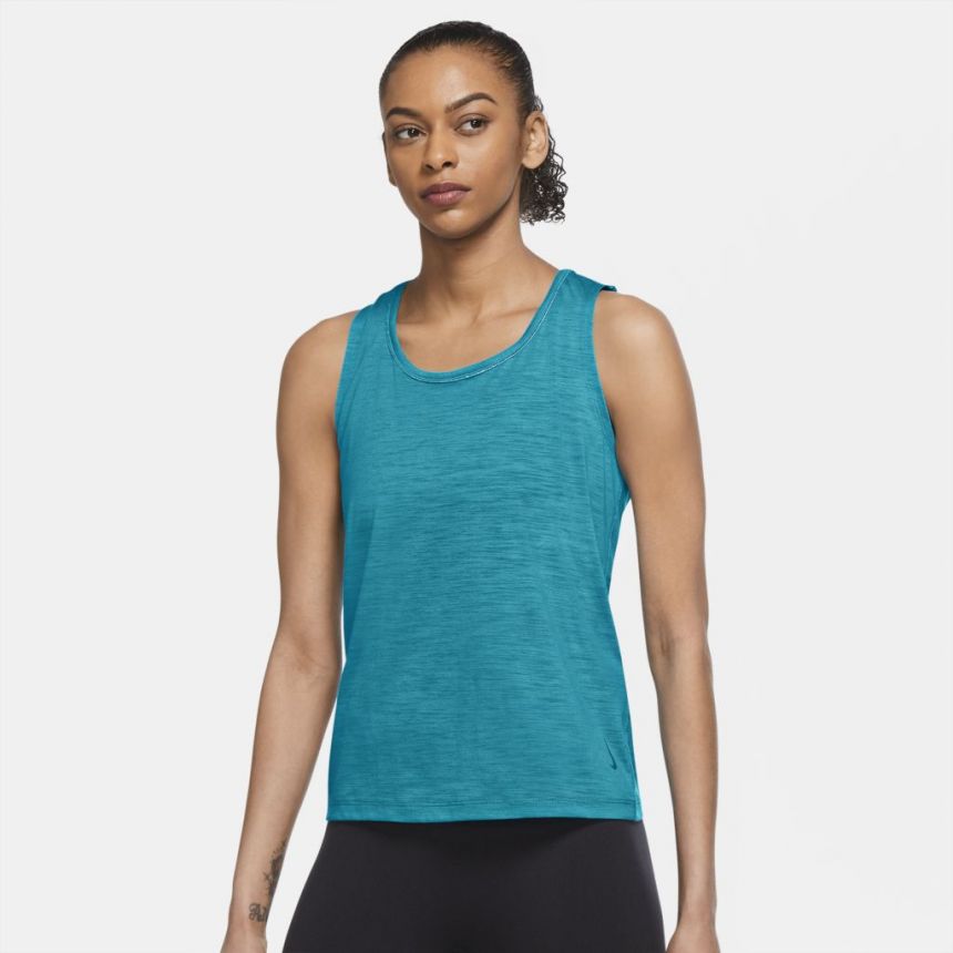 Camiseta Nike Yoga Dri-FIT Azul Feminina  - PROTENISTA