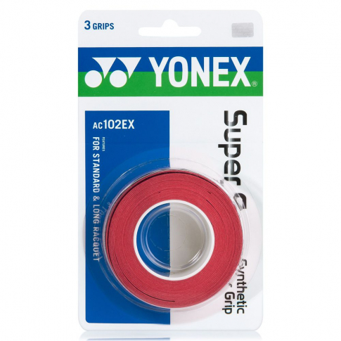 Overgrip Yonex Super Grap Vermelho com 3 Unidades