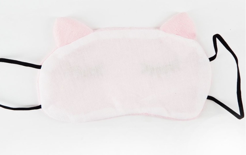 Mascara de dormir gatinho rosa