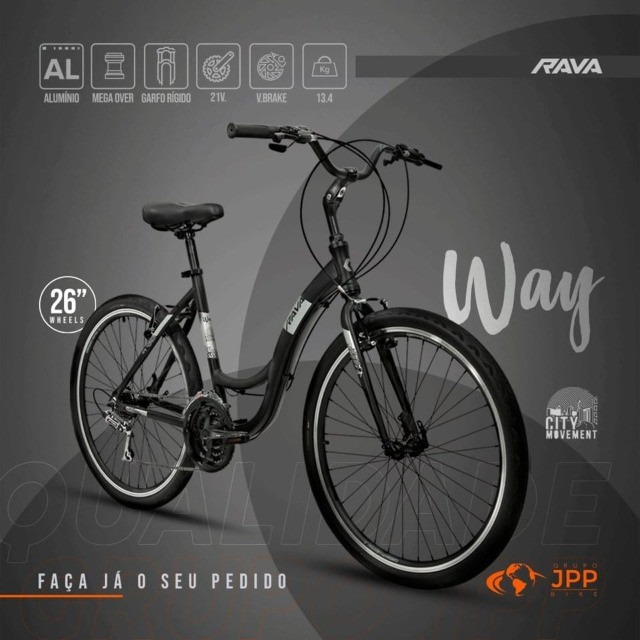 Bicicleta Rava Way Aro 26 - 21V - Rava