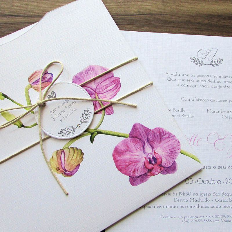 Convite Casamento Orquídea