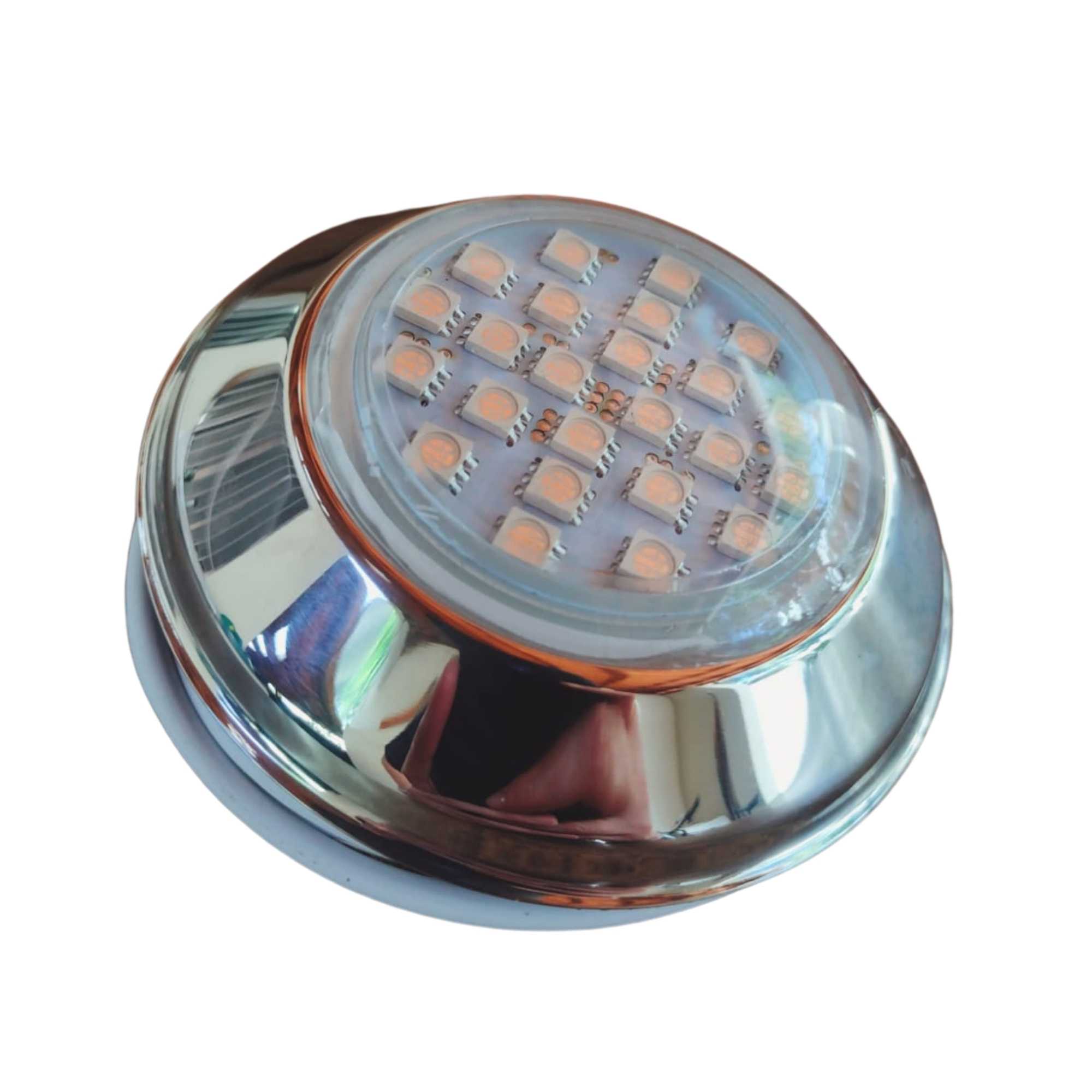 Refletor Power LED 5W RGB em Inox Iluminação para Piscina Luz Multicolorida - Brustec  - Sol e Água Piscinas e Acessórios
