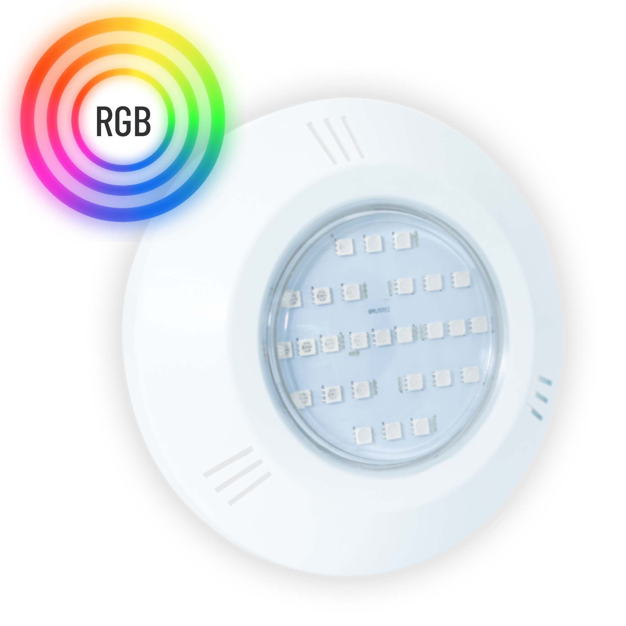 Kit Iluminação para Piscina 3 Refletores Led Light 6W RGB com Central Sonora e Fonte - Brustec - Sol e Água Piscinas e Acessórios