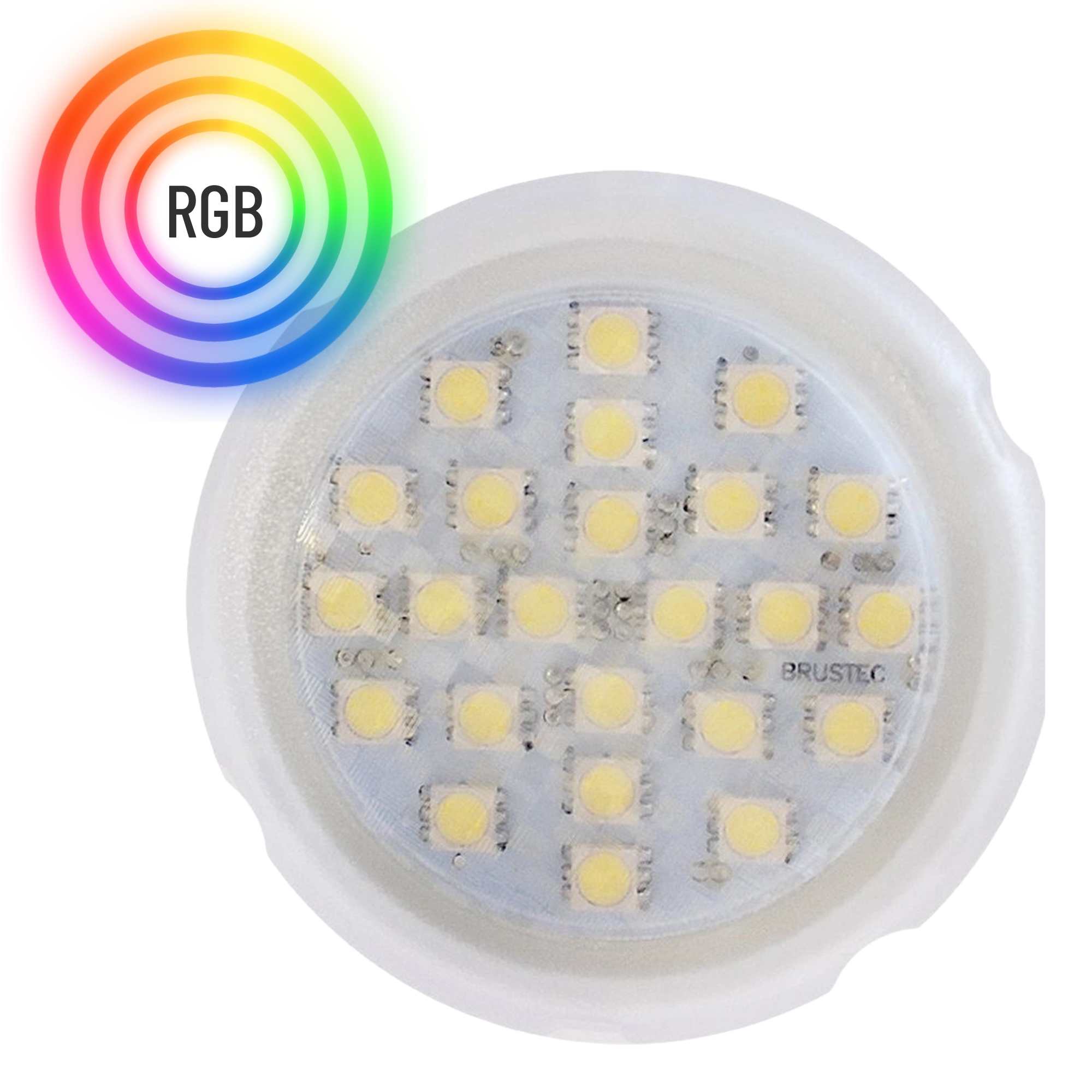 Kit Iluminação Led Light para Piscina 4 Refletores 5W RGB com Central Sonora e Fonte - Brustec - Sol e Água Piscinas e Acessórios