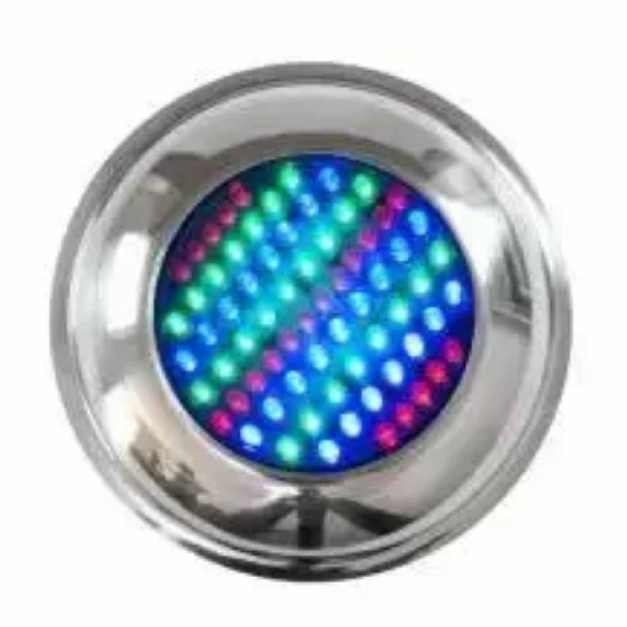 Refletor LED 70 pontos Inox Iluminação Multicolorida RGB para Piscina - Brustec  - Sol e Água Piscinas e Acessórios