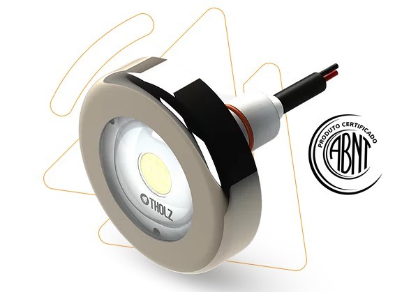 Luminária Led Refletor para Iluminação Piscina Power Led 4,5W Premium Inox Luz RGB - Tholz  - Sol e Água Piscinas e Acessórios