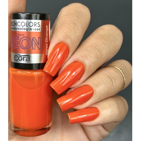 Esmalte TechColors Cora 9ml  Neon Orange