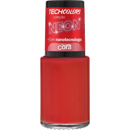 Esmalte TechColors Cora 9ml Neon Red