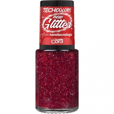 Esmalte Techcolors Cora 9ml New Glitter Ruby Radiante