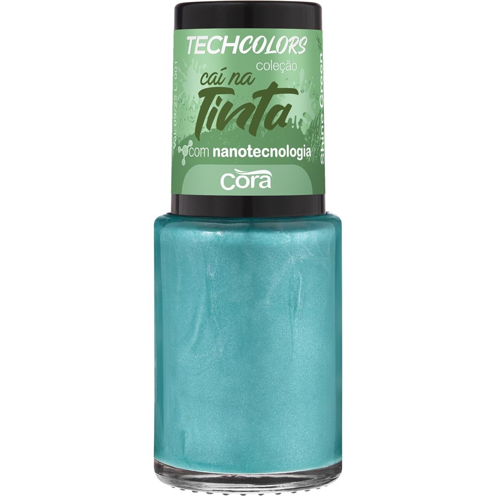Esmalte TechColors Cora 9ml Caí na Tinta Shine Green