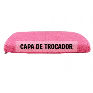 Capa trocador com elástico flocos rosa