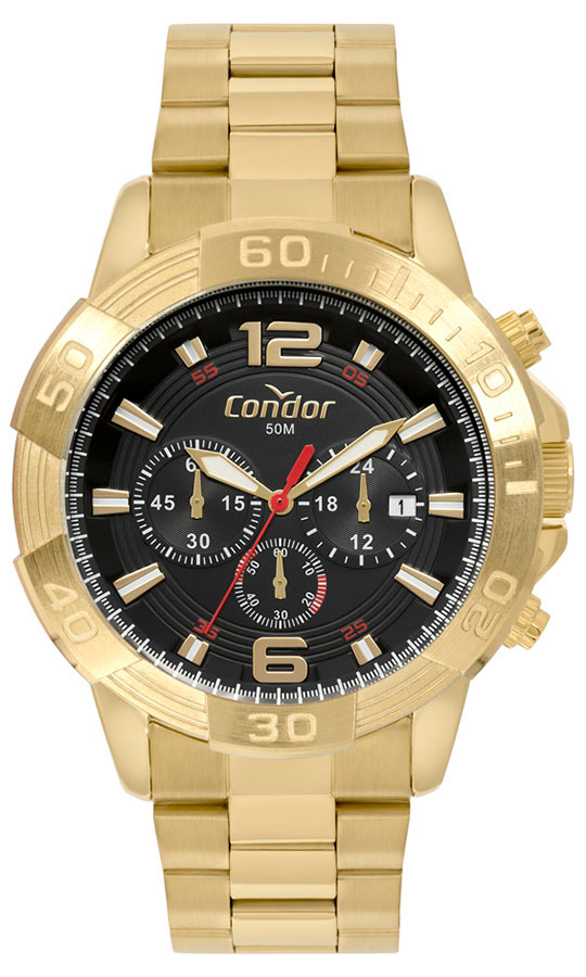 Relógio Condor Masculino Civic Multifunção Dourado COVD53AC/4P