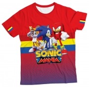 Camiseta Adulto Sonic e Amigos Vermelha MC