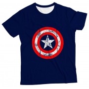 Camiseta Infantil Capitão América Símbolo MC